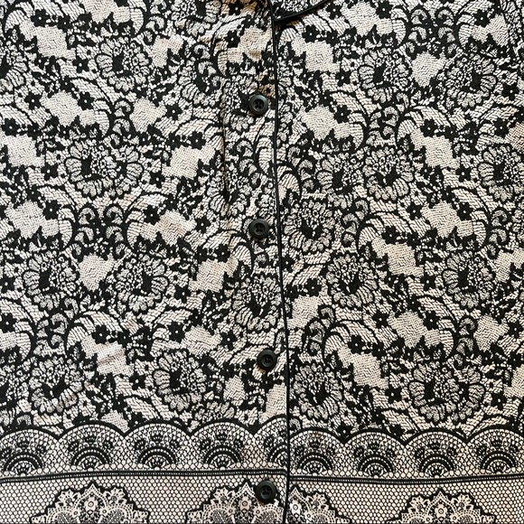 Soma Cool Nights Lace Print 3/4 Sleeve Pajama Top - Picture 4 of 6